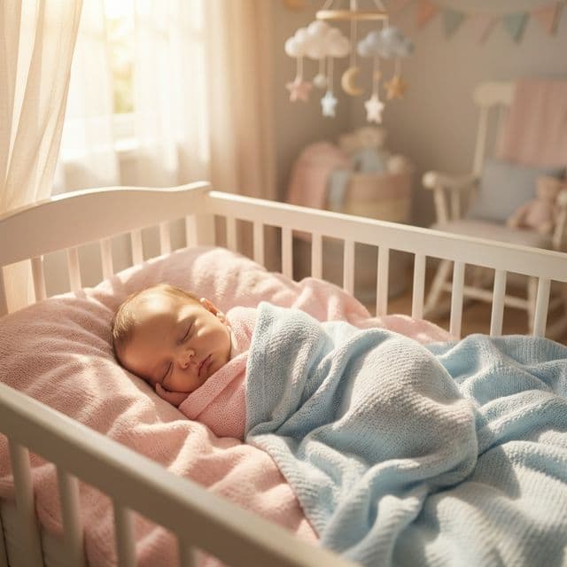 Bebé durmiendo en cuna
